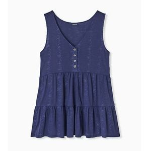 Jersey Eyelet Babydoll Tank